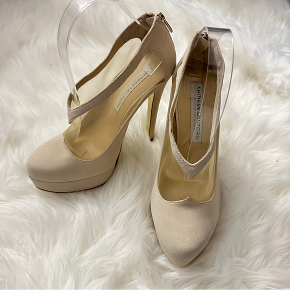 Chinese Laundry Kristin Cavallari Nude Suede Letizia Booties - Picture 1 of 6